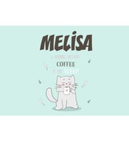 Kahve İçen Kedi Temalı Doğum Günü Afişi 35X50 cm