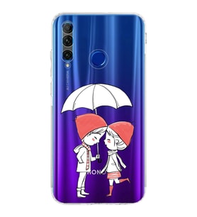 Huawei Honor 20 Lite Uyumlu Kamera korumalı Kapak Aşk Tasarımlı  Şeffaf Kılıf
