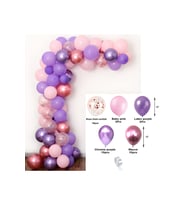 70 Adet Mor Pembe Balon Garland Kemer Seti