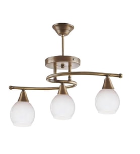 MYLİGHTS  RETRO ESKİTME ÜÇLÜ AVİZE OPAL CAMLI  E27 (Siyah)