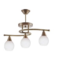 MYLİGHTS  RETRO ESKİTME ÜÇLÜ AVİZE OPAL CAMLI  E27 (Siyah)