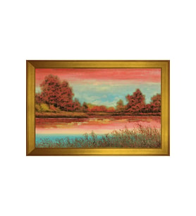 Manzara Temalı Kanvas Tablo 50 x 70 cm Gold Çerçeve