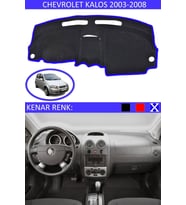 Chevrolet Kalos 2003-2008 Için Uygun Torpido Koruma Halısı Siyah Kenar Renk Mavi