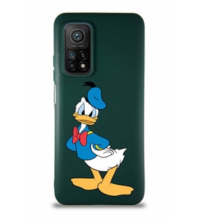 Xiaomi Mi 10T Pro Soft Premier Kapak Donald Duck-D Tasarımlı Silikon Kılıf - Yeşil (Şeffaf)