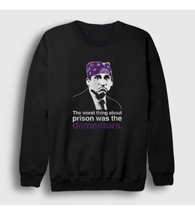Presmono Unisex Siyah Prison Mike Michael Scott The Office Sweatshirt 345943tt