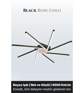 Zenit 8 Rose Gold 4000K LED Tavan Avize – Kumandalı Dim Edilebilir – Aşağı Işık (RoseGold)