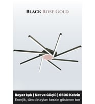 Zenit 8 Rose Gold 4000K LED Tavan Avize – Kumandalı Dim Edilebilir – Aşağı Işık (RoseGold)