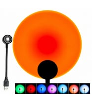 <USB Gün Batımı Projeksiyon Lambası RGB LED Ortam Işığı 14 Renk 7 Mod Fotoğraf ve Video Çekim Işığı 360° Esnek