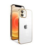 iPhone 12 Kılıf Garaj Kenarları Renkli Kamera Korumalı Kılıf (Gold)