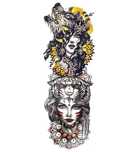 Caş Dekorasyon Geçici Kız Figürlü Dövme Tattoo