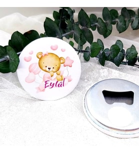 15 Adet Kalpli Ayıcık Baskılı Kız Bebek Açacak Magnet Hediyelik-