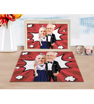 BK Gift Kişiye Özel Dede ve Büyükanne Karikatürlü 1000 Parça Profesyonel Puzzle-1