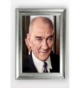 Gümüş Çerçeveli Atatürk Tablo cv966