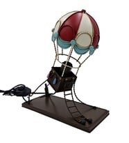 Retro Metal El Yapımı Sıcak Hava Balonu Abajur Masa Lambası & Ofis - Kafe - Bar Dekorasyonu