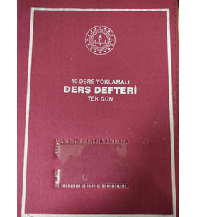DERS DEFTERİ 10 DERSLİK YOKLAMALI  TEK GÜN ( BEZ CİLTLİ ) - GÜLPAŞ