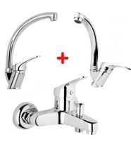 Mix Banyo Bataryası Lavabo - Evye 3 Lü Avantajlı Set
