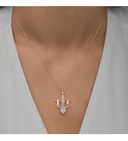 Anne Ve Çocukları Rose Kolye-925 Ayar Gümüş