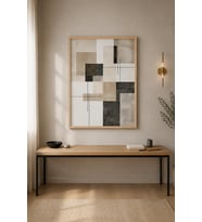 Izgara Bauhaus Kompozisyon Ahşap Çerçeveli Duvar Tablosu
