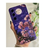 Samsung Galaxy A25 Uyumlu Sanatsal Manzaralı Pembe Çiçekler Desenli Şeffaf Telefon Kılıfı