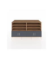 Kronos Konsol 6 Raflı 4 Kapaklı 176x59x99 Çam-Antrasit/Çam