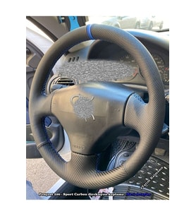 Peugeot 206 Araca Özel Direksiyon Kılıfı (noktalı Karbon Yüzüklü)
