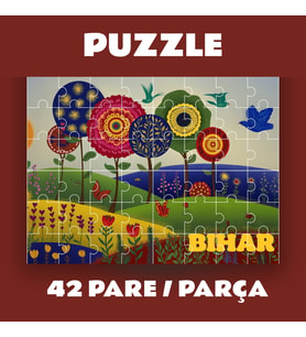 Pazil Bi Kurdî Bihar İlkbahar - Kürtçe Puzzle Yapboz (42 Pare/Parça - A4) (Çok Renkli)