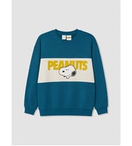 LCW Kids Petrol Snoopy Baskılı Erkek Çocuk Sweatshirt