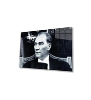 Atatürk Cam Tablo 4mm Dayanıklı Temperli Cam, Atatürk Glass Wall Art (Çok Renkli)
