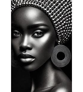 Afrikalı Siyahi Kadın Kanvas Tablo 70x100