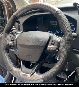 Ford Focus 4 Araca Özel Direksiyon Kılıfı 5D KRİSTAL NOKTALI MAVİ İPLİ