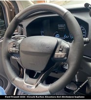 Ford Focus 4 Araca Özel Direksiyon Kılıfı 5D KRİSTAL NOKTALI MAVİ İPLİ