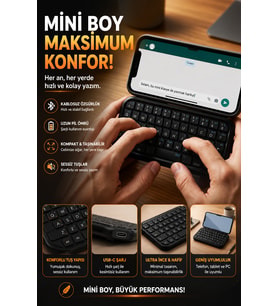 Mini Kablosuz Bluetooth Klavye USB Şarjlı Taşınabilir Klavye
