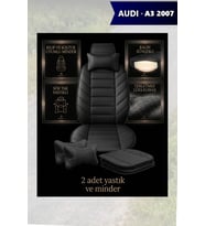 audi a3 2007 Koltuk ve Kılıf uyumlu Yastık Siyah Minder Lüks 2 Minder 2 Yastık