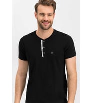 Arnetta 632 Everyday Erkek Düğmeli Yaka Kısa Kollu Pijama Takım (Siyah)