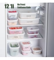 Porsima 1126 12'lı Etiketli No Frost -25°c Derin Dondurucu Mikrodalga Yiyecek Erzak Saklama Kabı Seti Beyaz