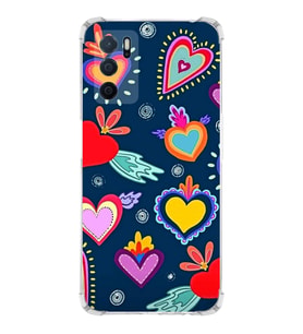 PrintiFy Oppo A16 Uyumlu Retro Color 3 Baskılı Şeffaf Köşe Korumalı Antişok Kılıf