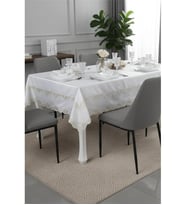 Melek Güpürlü Bambu Kumaş Krem Sofra Tk. 8 Kşl. 160x230 17 Prç. - 1269 (Standart)