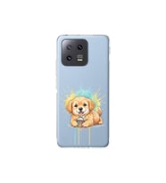 Xiaomi Mi 13 ile Uyumlu Splash Köpek Tasarımlı Şeffaf Silikon Kılıf