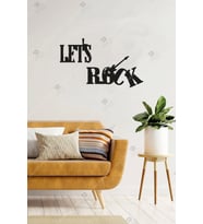Let's Rock Ahşap Duvar Dekorasyon Ürünü (Siyah)