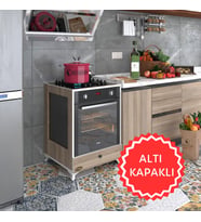 Kenzlife ankastre modülü kabini altın3 crd fırın ocak dolabı kapaklı ayaklı