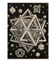 Escher - Yıldız Tablo Ahşap Poster Dekoratif