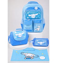 x Dekomus Lisanslı Cinnamoroll Blue Cloud Collection Okul,Termoslu Beslenme ve Kalem Çantası,Beslenme Örtüsü Seti
