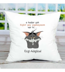 Can Sıkıntısı Temalı İsme Özel Yastık (Beyaz)