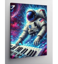 Kanvas Tablo Synth Çalan Astronot