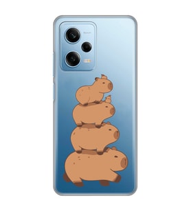 Redmi Note 12 Pro 5G Uyumlu Kapibara Tasarımlı Şeffaf Telefon Kılıfı