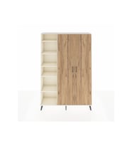 Arges Dolap 7 Raflı 2 Kapaklı Tek Askılı 132x30x195 Aytaşı-Çam/Aytaşı