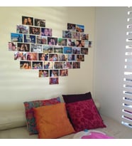 Duvar Dekor Yapışkanlı Kişiye Özel, 30 Adet Fotoğraf  Resim Baskısı, Kalp Kolaj, Kişiselleştirilebilir Duvar Resmi, Hediye, Yatak Çocuk Oturma Odası Salon Dekoru