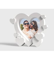 Çoklu Kalp Tasarımlı 3D Fotoğraf Çerçevesi - Sevgiliye Özel Hediyelik Masa Üstü Dekoratif Resim Çerçevesi (Çok Renkli)