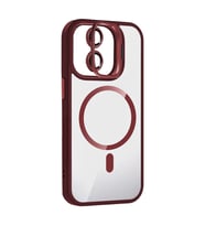 İphone 11 Remim Lensli Magsafe Standlı Kapak - Bordo