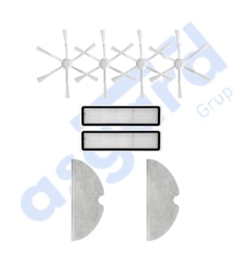 Dreame D9,D9 Max,L10 Pro,D9 Pro Uyumlu 4 Yan Fırça 2 Filtre 2 Mop PKT-iasgf0000160